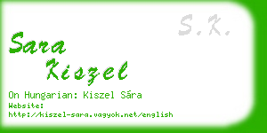 sara kiszel business card